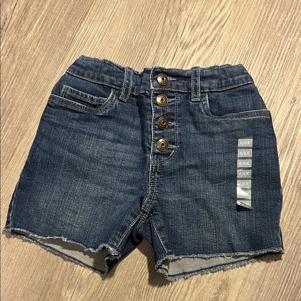 Denim Button-Up Girl’s Shorts
